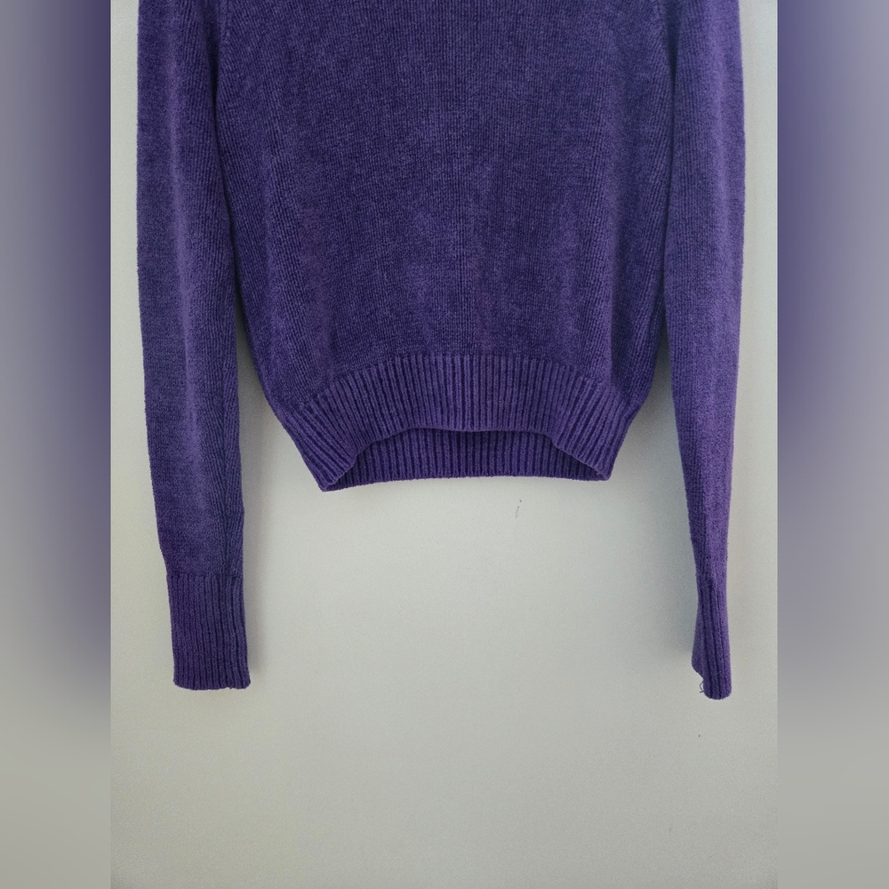 Wilfred Corteta Long Sleeve Mockneck Sweater, Purple, Size M - Picture 3 of 5